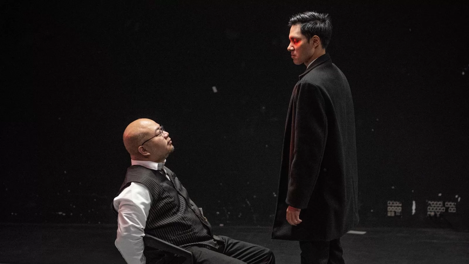 Omar Ali, Engku Armand, and Sandee Chew in a chaotic scene from POLY